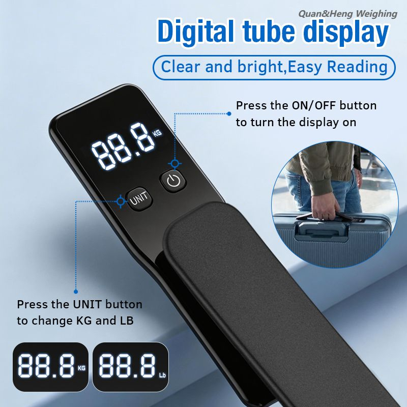 Intelligent luggage handle scale