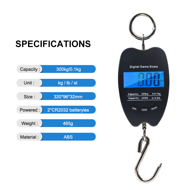 Portable Crane Digital Hanging Scale 300kg Mini Luggage Weight